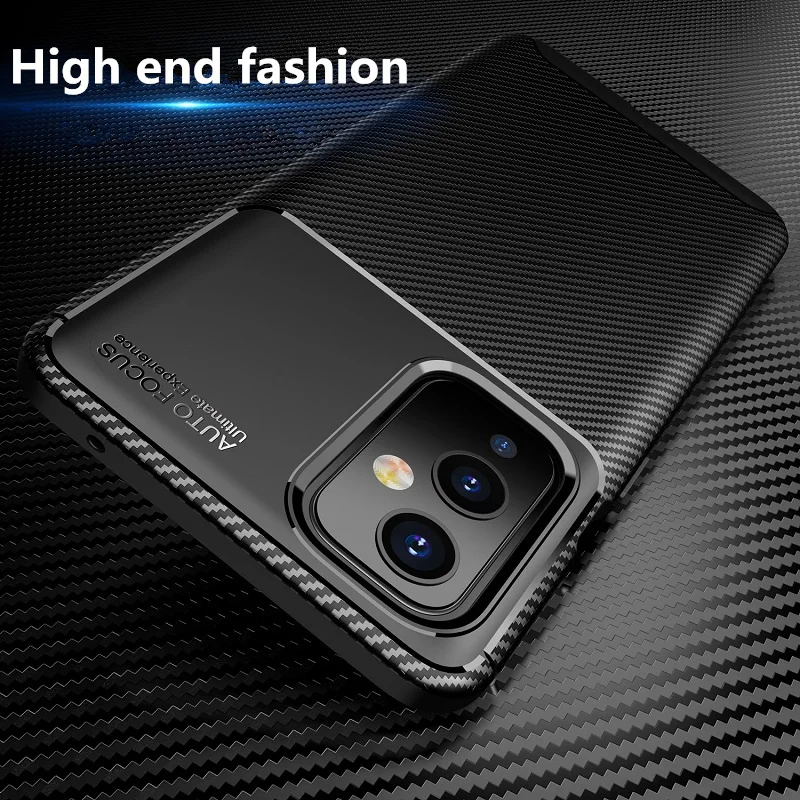 

Luxuly Простые Модные Черный противоударный чехол из углеродного волокна Мягкий чехол для телефона из ТПУ для One Plus 9 Pro 7T 8T Pro Nord полный защитный...