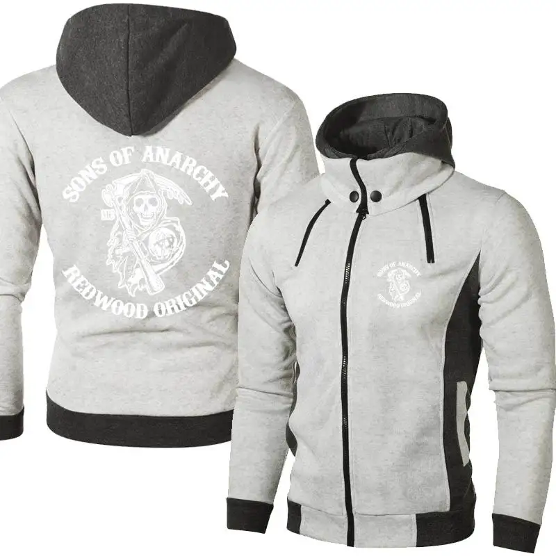 

2021 New Men's SOA Sons of Anarchy Outdoor Sweatshirts Casual Male Jackets Fleece Warm Hoodies High Quality Harajuku Outwear