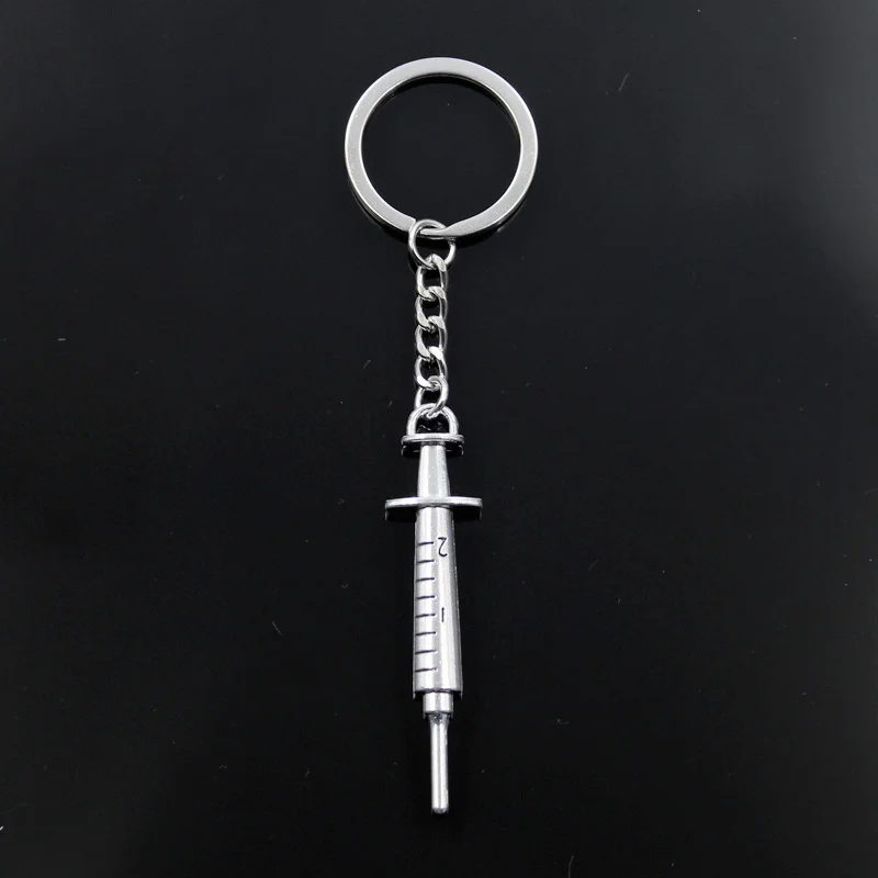Брелок для ключей 62x6 мм, подвеска в виде докторского шприца «сделай сам» для мужчин, ювелирные изделия, автомобильный брелок, кольцо-держатель, сувенир для подарка