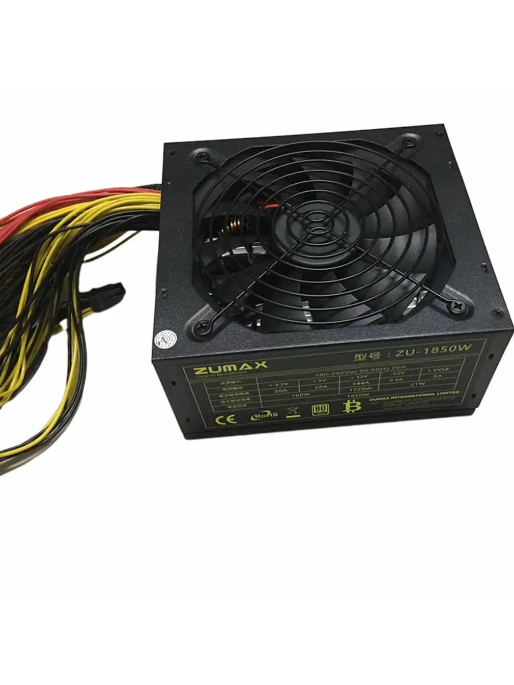

1800W PC Desktop GPU Durable BTC Power Supply Chassis Graphics Card Chassis Multi-output Power Supply for GPU CARDS mining