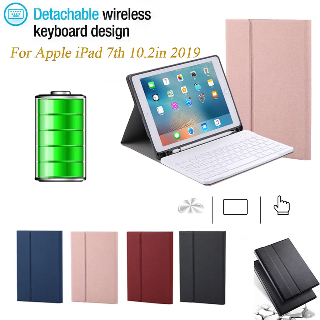 Беспроводная Bluetooth клавиатура для Apple iPad 7 10 2 дюйма 2019 съемный с держателем