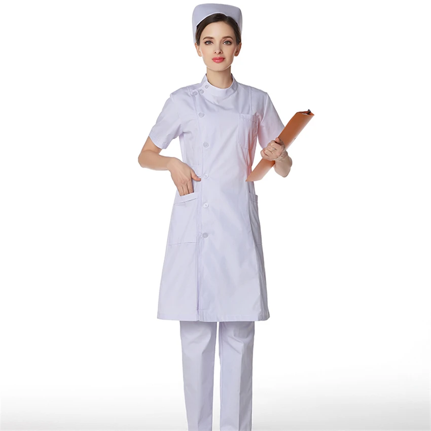 Рабочая одежда для взрослых женщин халат Скрабы Аптечная куртка клиника белое