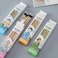 12pcsbox log pencil cartoon practice pen standard wood pencil writing drawing hb tool school office supply student stationery