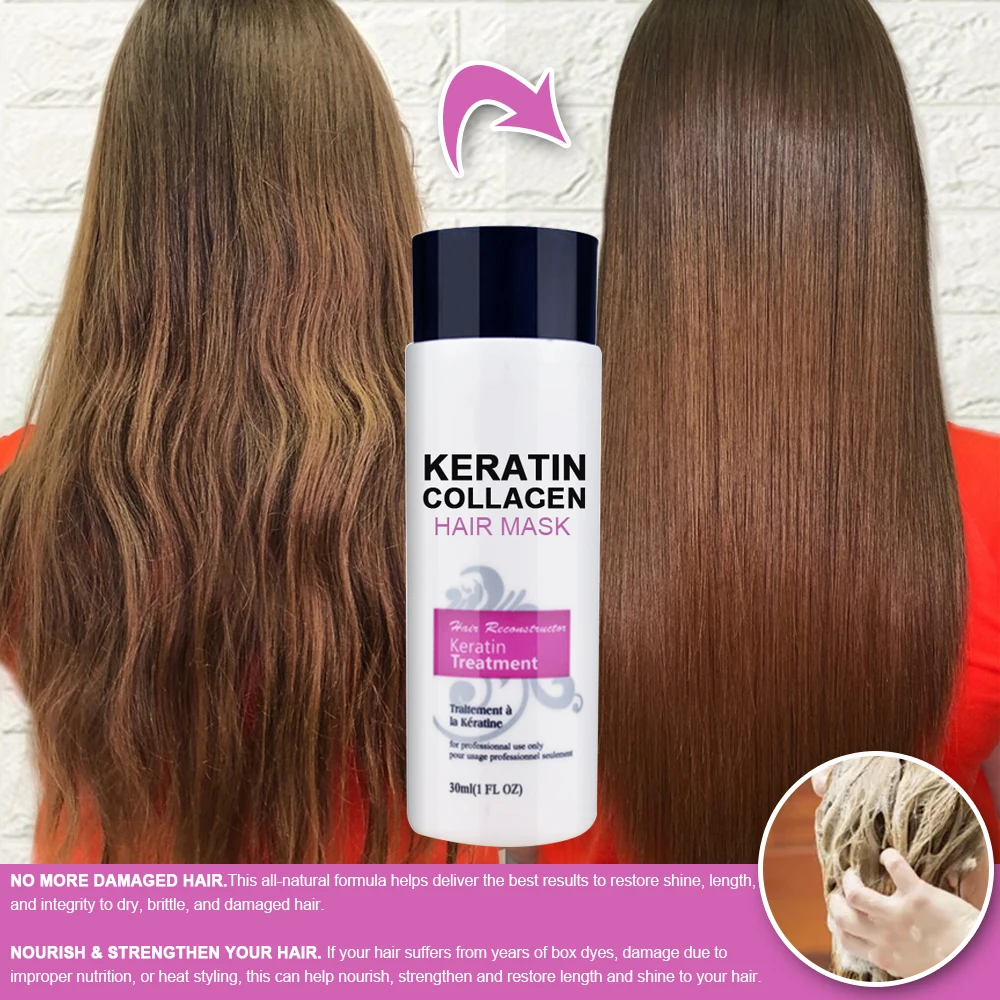 

30ml/100ml Keratin Treatment Purifying Shampoo Hair Mask Straightening Hair And Repair Damage Hair Products 5 Seconds Repairs