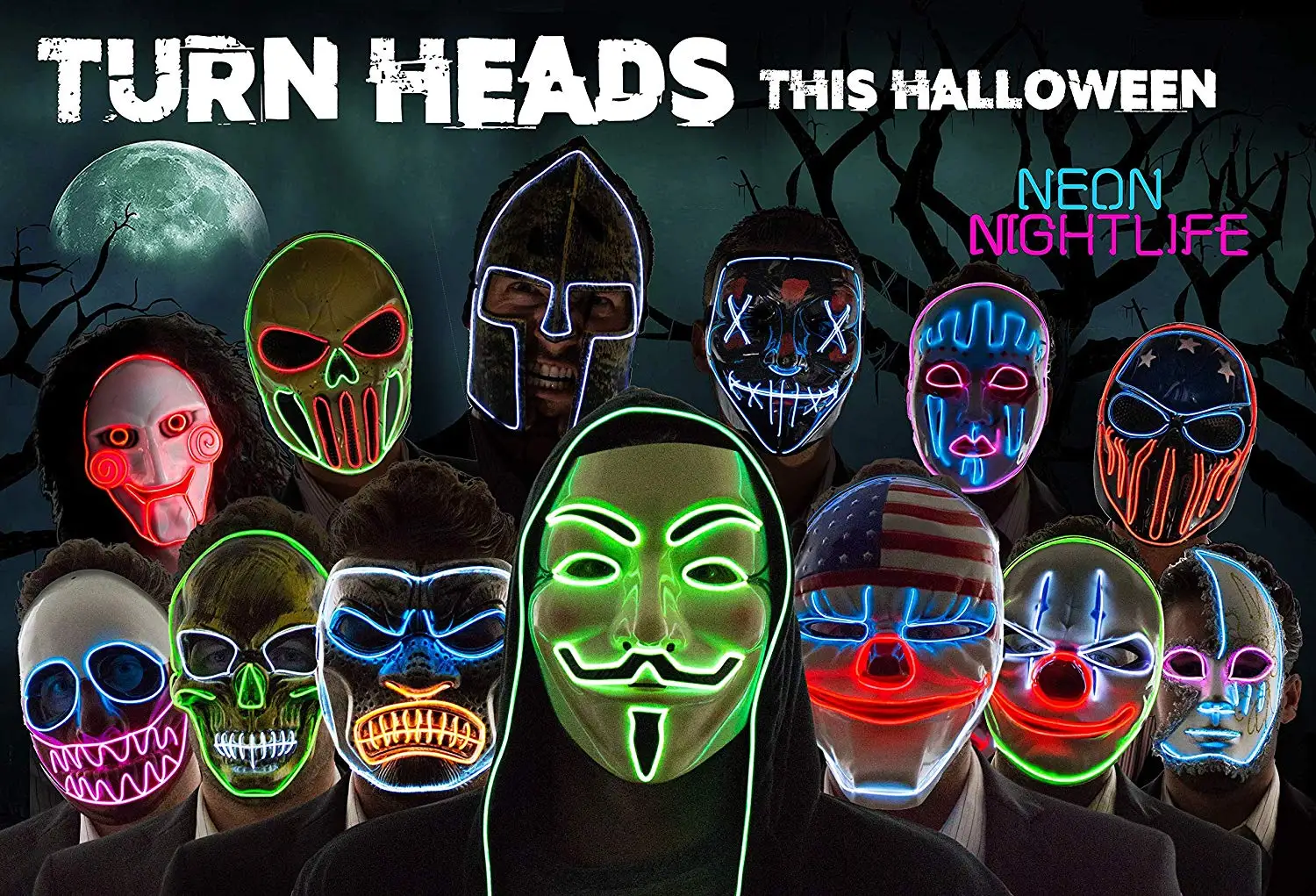 Светодиодный светильник для маски Vendetta Anonymous маска Guy Fawkes один размер|Шутки и