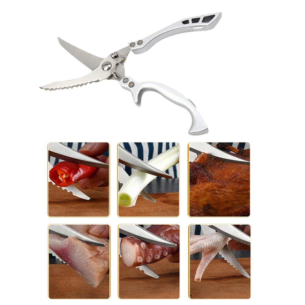 Мощные ножницы для куриных костей 4Cr13 нож рыбы из нержавеющей стали весы чистые