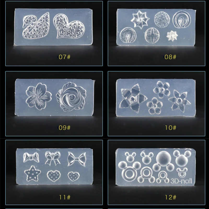 1 шт случайный силиконовый дизайн ногтей Скульптура форма УФ гель лак жемчуг