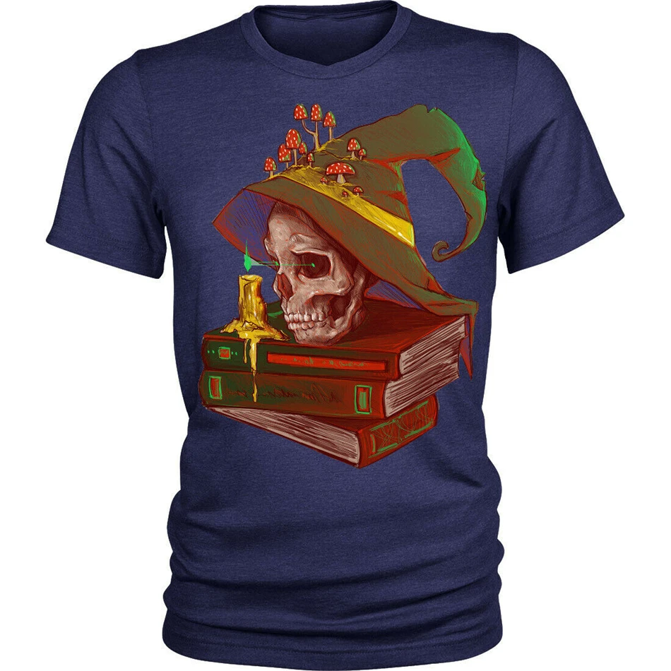 Футболка в стиле ночь смерти Череп Волшебная книга волшебника унисекс Мужская