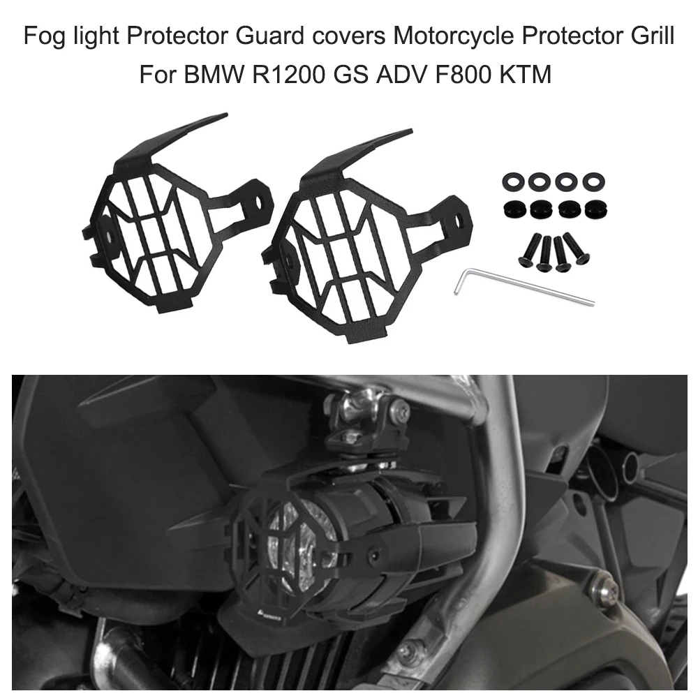 

2pcs Universal Fog light Guard covers Motorcycle Protector Grill Foglight Lamp Cover For BMW R1200 GS ADV F800 KTM
