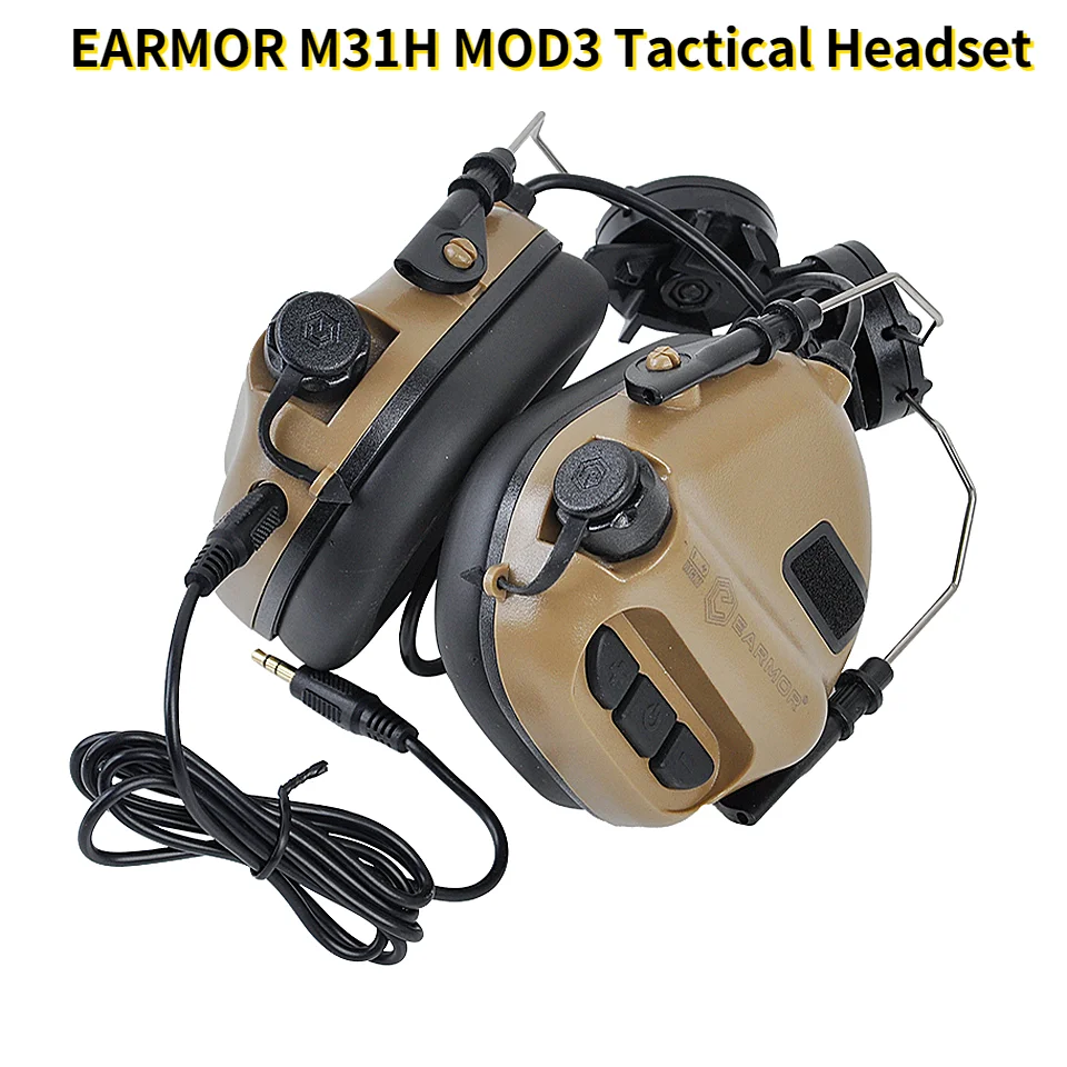 

Тактическая гарнитура EARMOR M31H MOD3, шумоподавляющие наушники, мягкая авиационная гарнитура для быстрых шлемов, адаптер