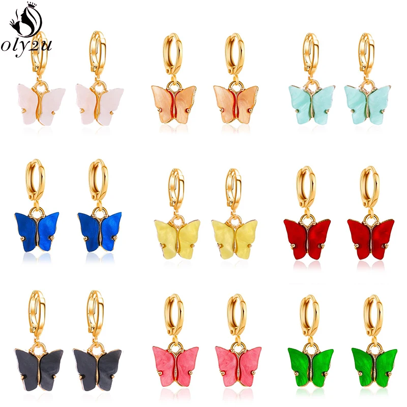 Элегантные акриловые серьги-бабочки карамельного цвета для женщин корейские