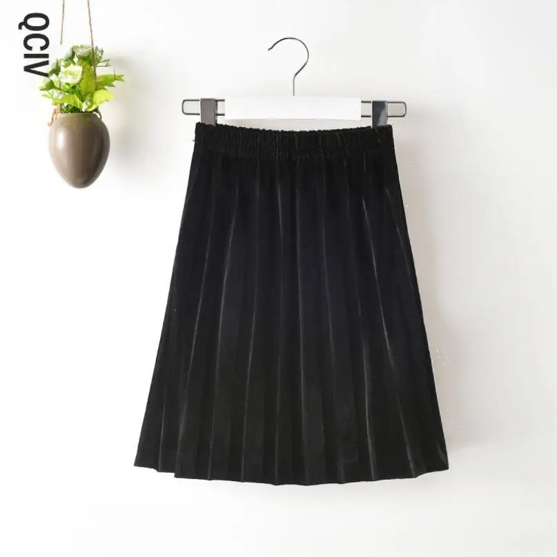 

New Spring Autumn Winter Children Clothes Velvet Skirt Kids Pleated Skirt For Girl Baby Toddler Skirt School Girls Skirts