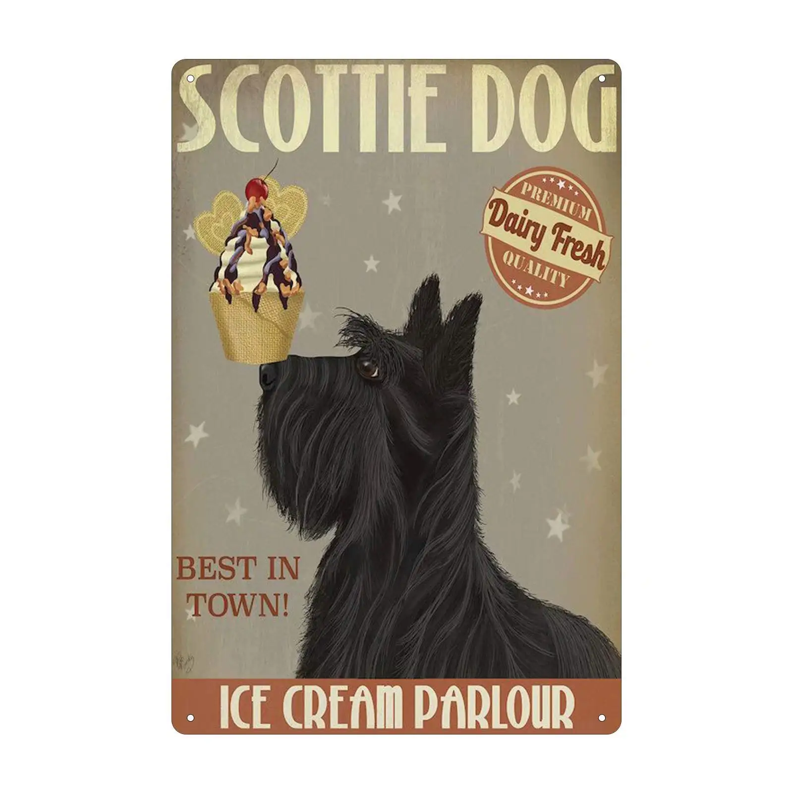 

Scottie Dog Metal Vintage Tin Sign Decor Wall Decor for Home Garage Bar Pub Kitchen Outdoor Retro Art Sign 8x12 inch
