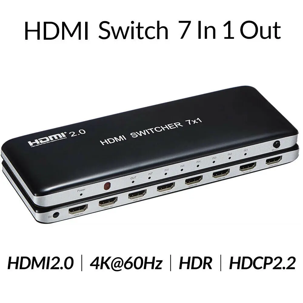 4K HDMI 2 0 UHD @ 60 Гц 10 бит HDR HDCP2.2 переключатель 7X1 видеоконвертер для XBOX ONE TV Smart LED box Mi Box