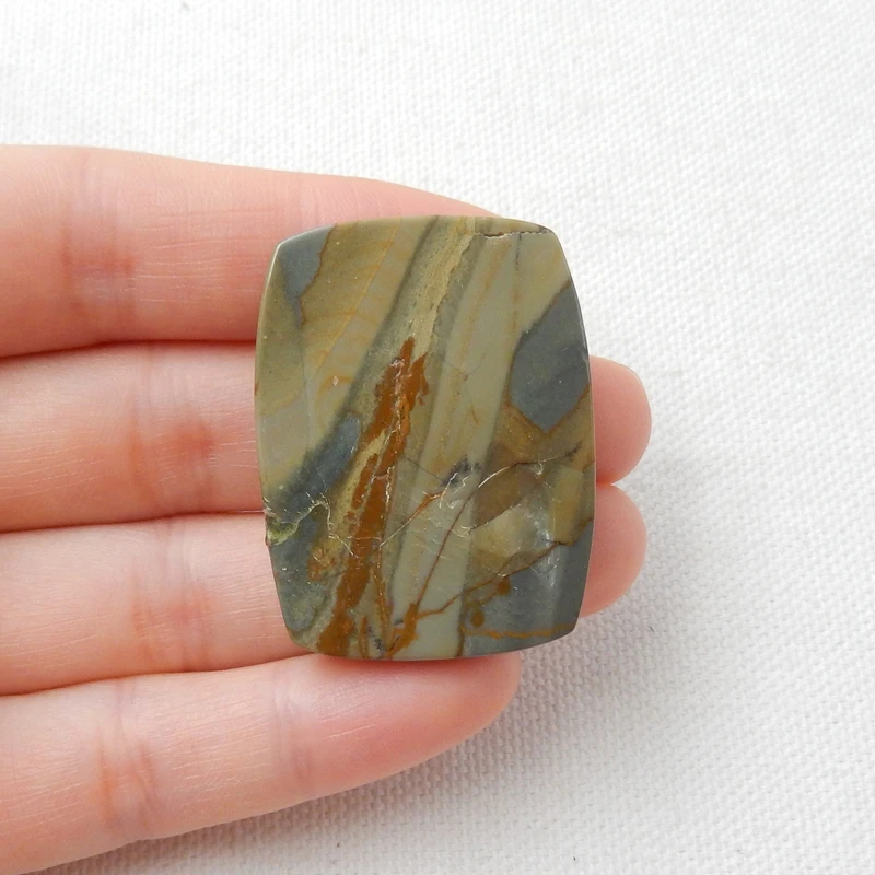 

Sale 1Pcs Natural Us Biggs Picture Jasper Geometric Cabochon 39x30x6mm 14.4g Fashion Jewelry Cabochon Accessories