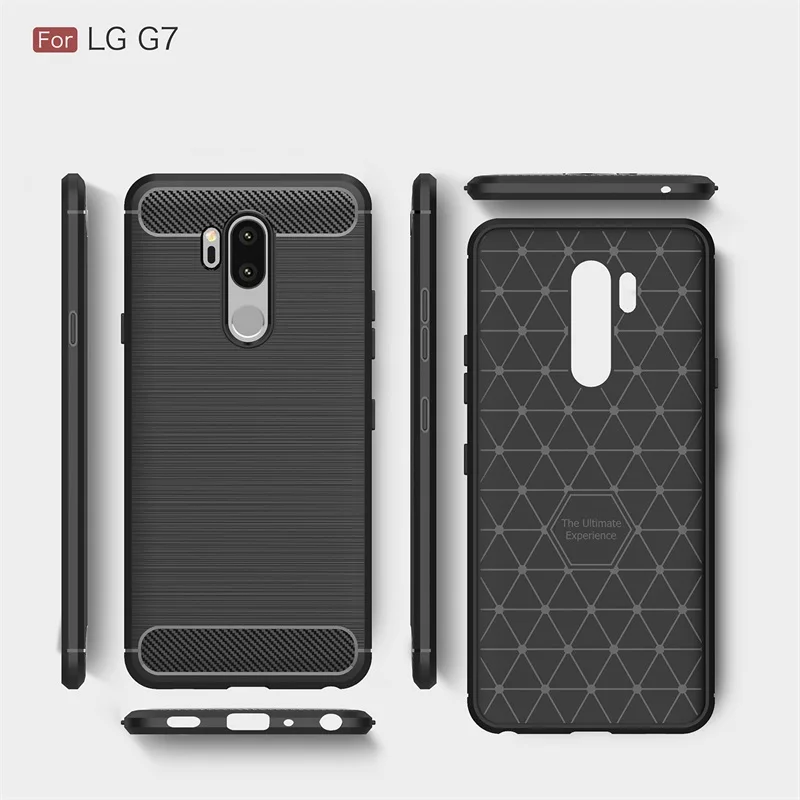Чехол для LG G7 G6 Pro G8 тонкий карбоновый бампер Прочный ТПУ Силиконовый