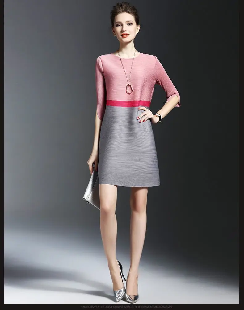 Платье женское Плиссированное в цветную полоску модная простая свободная тонкая