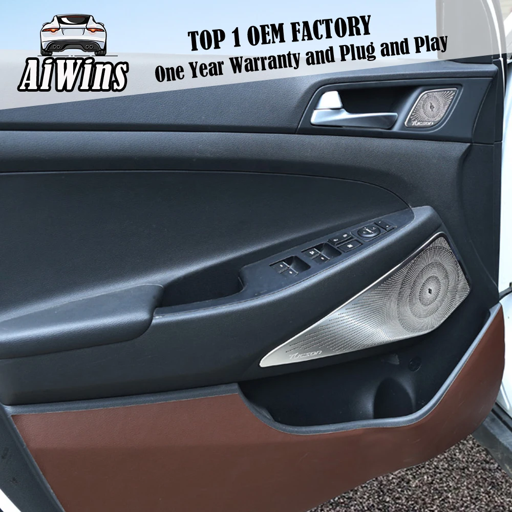 

Car Door Speaker Audio Ring Cover Trim Car styling For Hyundai Tucson 2016 2017 loudspeaker Covers auto Parts moulding