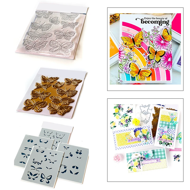 Новинка 2021 пластиковый трафарет в виде насекомых бабочек горячая фольга
