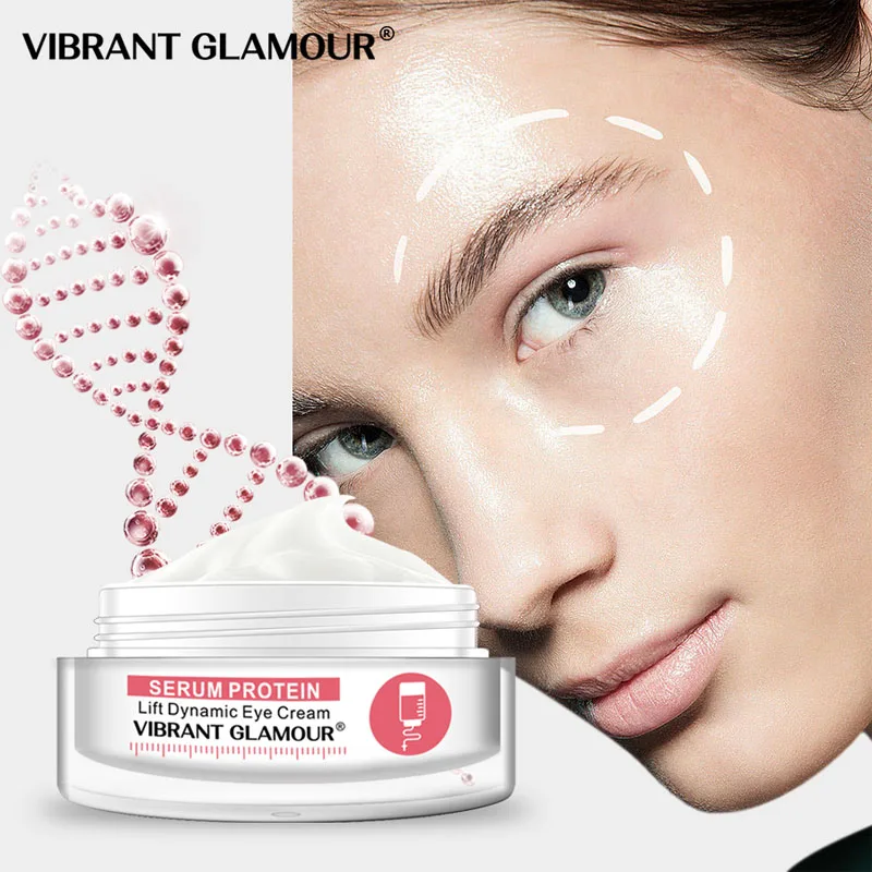 

VIBRANT GLAMOUR Serum Protein Anti Wrinkle Eye Cream Remove Puffiness Improve Dark Circles Fade Fine Lines Nourishing Skin Care