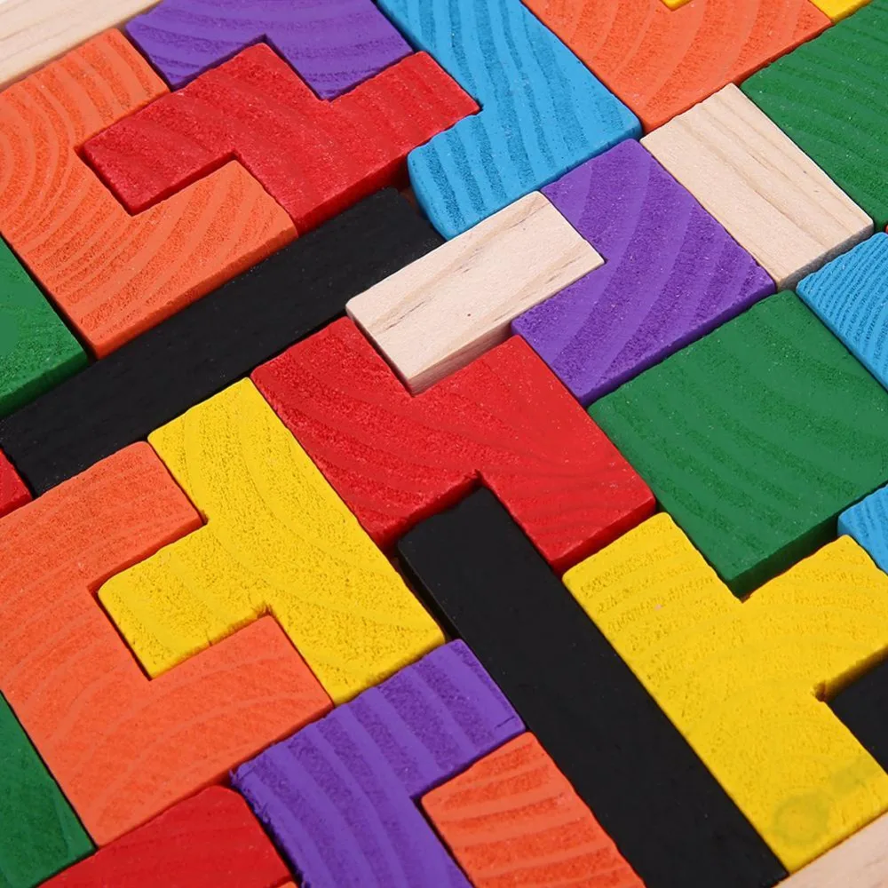 Красочные деревянные Tangram головоломки игрушки тетрис игра дошкольного волшебства интеллектуальная развивающая детская игрушка подарок