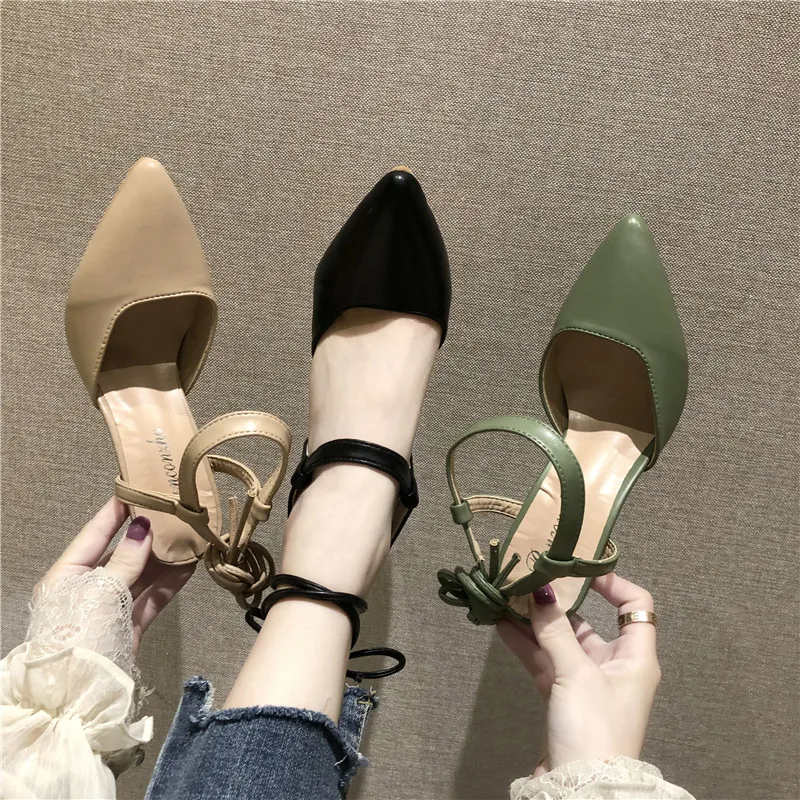 Летняя пикантная женская обувь с перекрёстной шнуровкой Для женщин женские