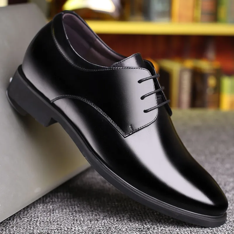 Свадебные мужские туфли из натуральной кожи увеличивающие рост 6 см новые