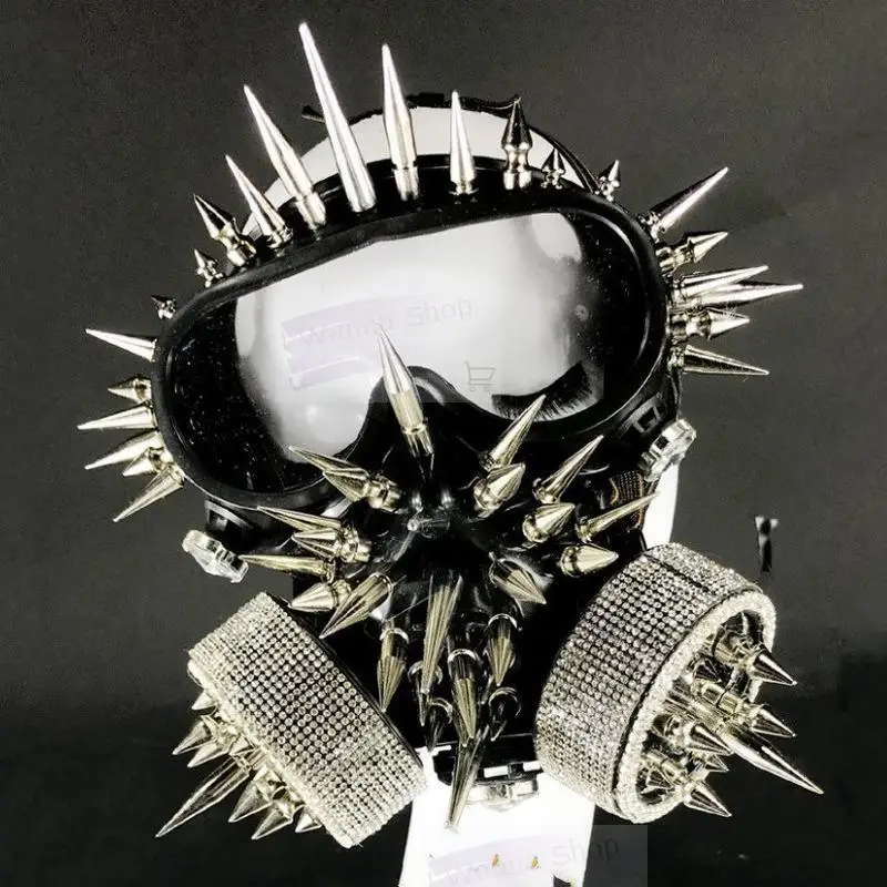 Карнавал рейв маски Хэллоуин фестиваль аксессуары серебряные заклепки Череп