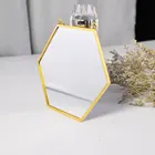 Скандинавское минималистичное украшение для дома геометрическая форма золото латунь шестиугольное зеркало для ванной зеркало у входа зеркало для макияжа