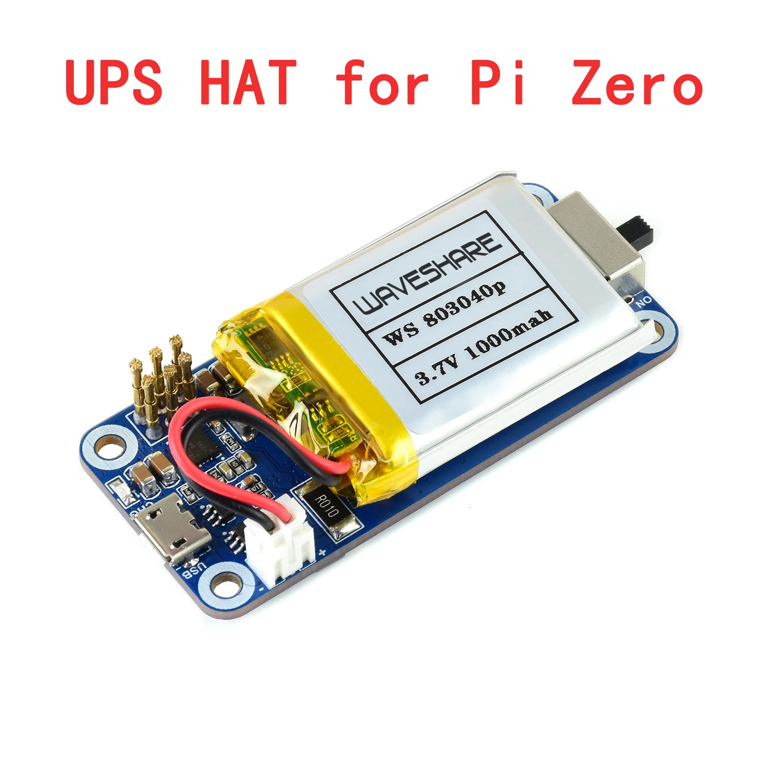 5V UPS Uninterruptible Power Supply Module Breakout HAT Starter Kit for RPI Raspberry Pi Zero 2 W WH 2W Board , 1000mAh Battery