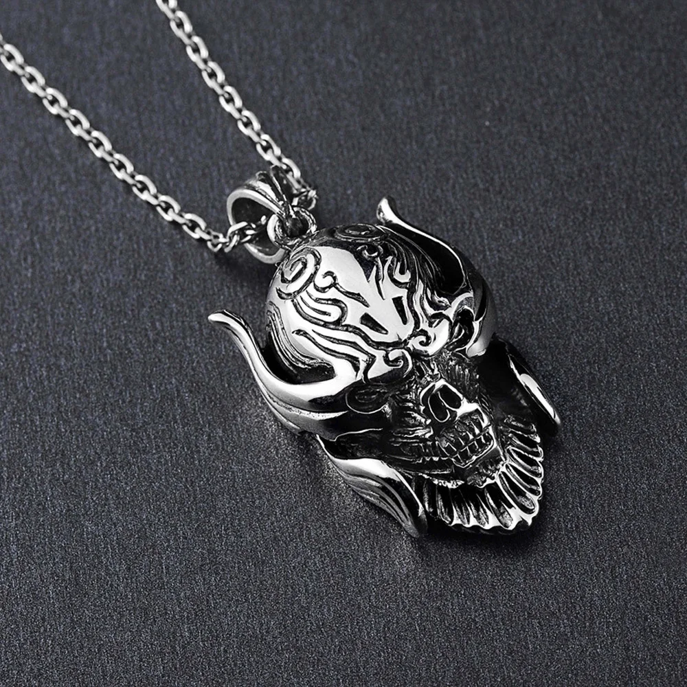Ожерелье с подвеской в виде готического Хелла демона черепа кулон стиле панк