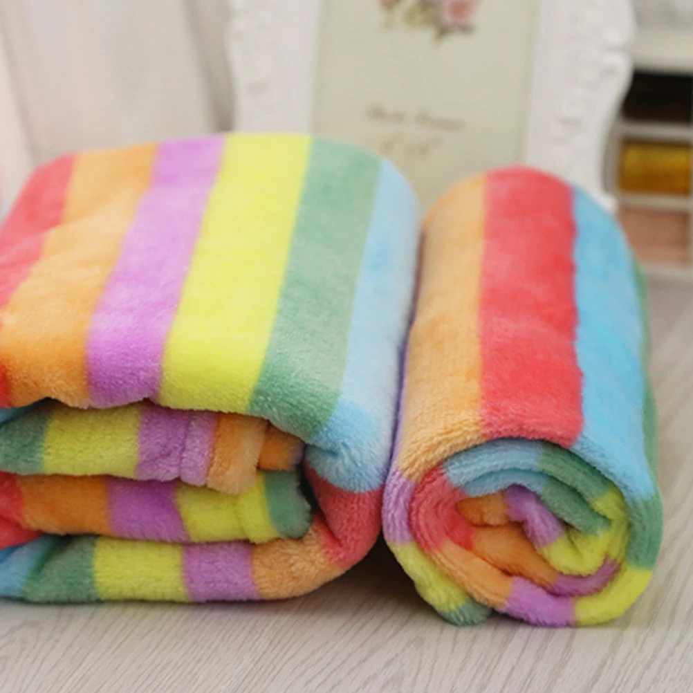 1 шт. одеяло для питомца Фланелевое теплое собаки Радужное покрывало сна мягкое
