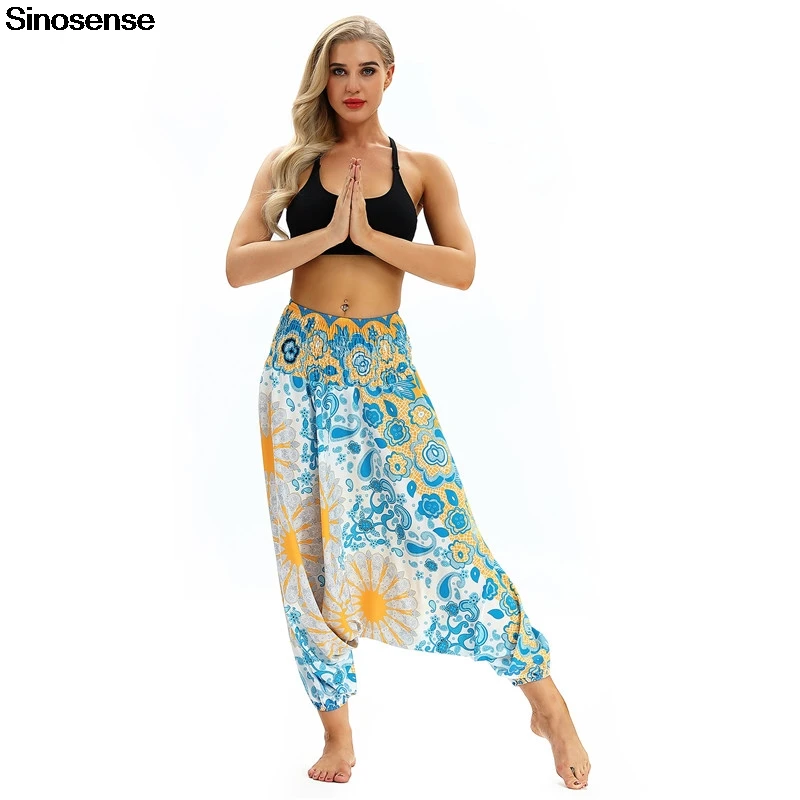 

Women Sports Fitness Harem Pants 2020 Print Boho Hippie Bohemian Aladdin Baggy Pants Casual Sporting Wide Leg Loose Trousers