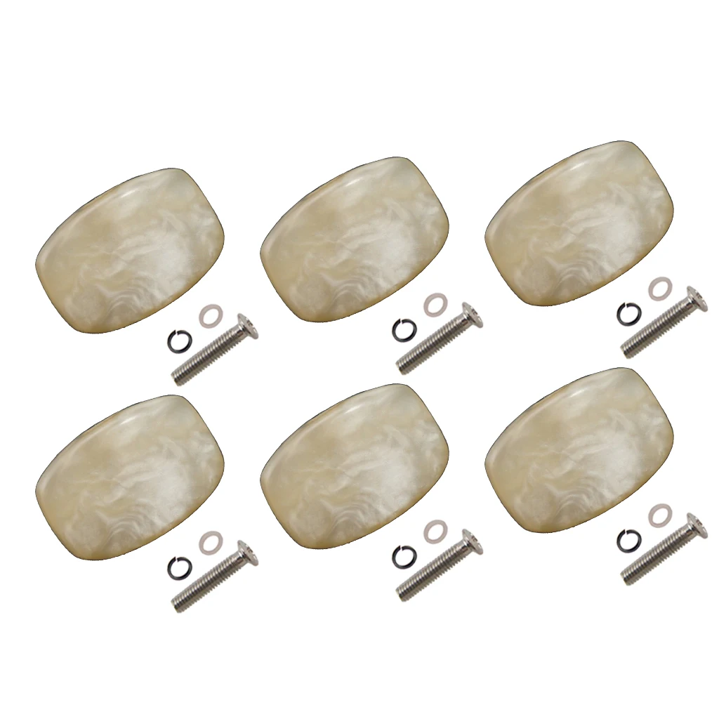 

6Pcs Plastic Wood Guitar Tuning Peg Buttons Machine Heads Handle Caps with
