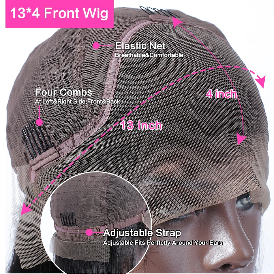 Парик женский прямой длиной 13x4 с кружевом спереди|Парик из натуральных волос на