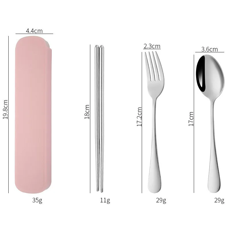 Набор столовых приборов из нержавеющей стали портативный дорожный бокс вилка