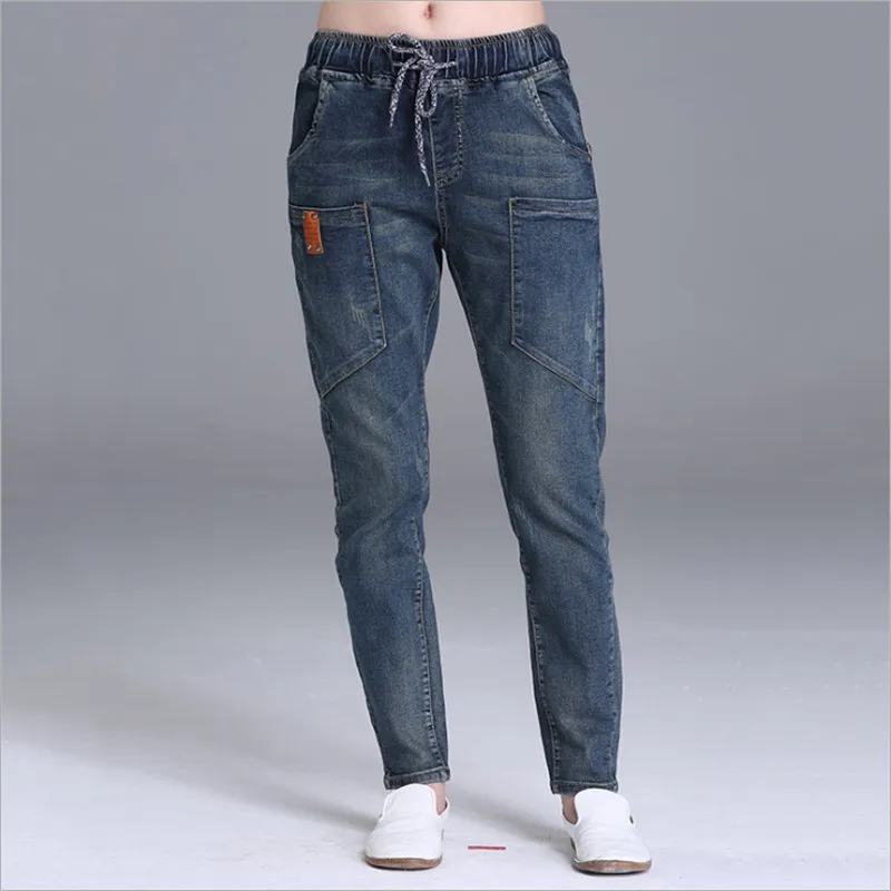 Женские классические джинсы с высокой талией больших размеров винтажные