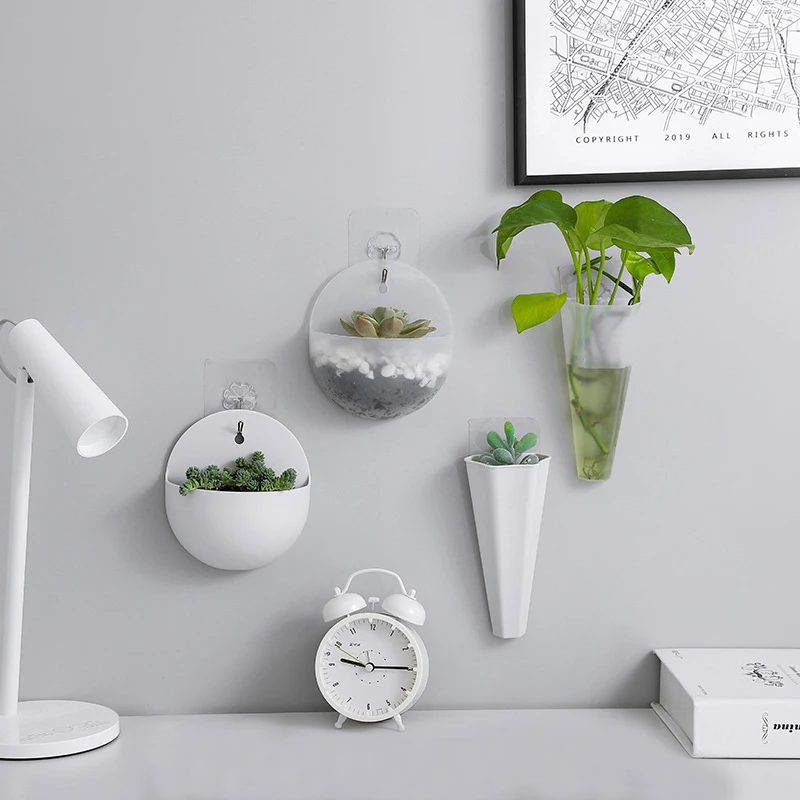 Креативный пластиковый настенный горшок для растений бытовая декоративная ваза