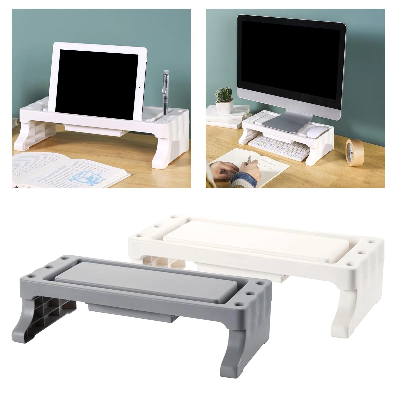 Настольная подставка для монитора компьютера с ящиками и кабельным