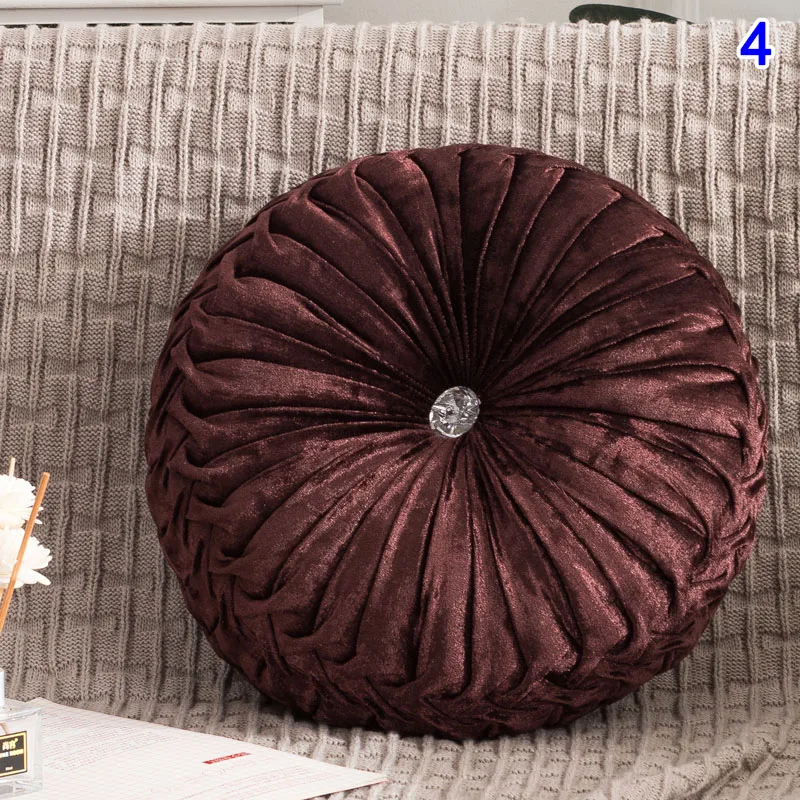 Новая популярная круглая подушка в виде тыквы бархатная плиссированная для
