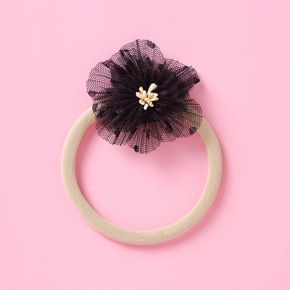 8 Colors Girls Hair Rope Elastic Hair Nylon Bands Accessories Rose Flower Style Elastic Hair Ring for Kids Baby Girls Headband car baby accessories