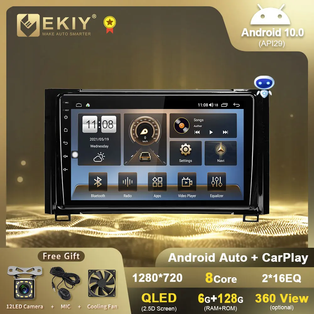 

EKIY QLED DSP Android 10 автомобильный радиоприемник для Toyota Tundra XK50 2013 - 2020 GPS Android мультимедийный видео Carplay DVD-рекордер HU