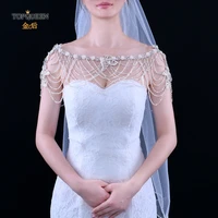 topqueen g13 luxury crystal bling bridal wraps beading high quality wedding shawl jacket bolero cape bridal wedding cape