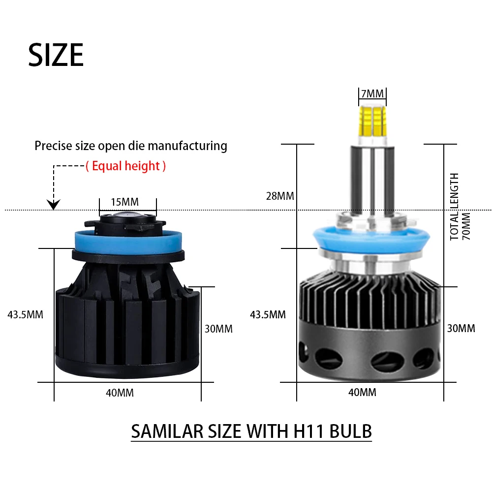 1 комплект L1 светодиодный ная Лазерная противотуманная фара лампа H7 H8 H9 H11 9005/06 26