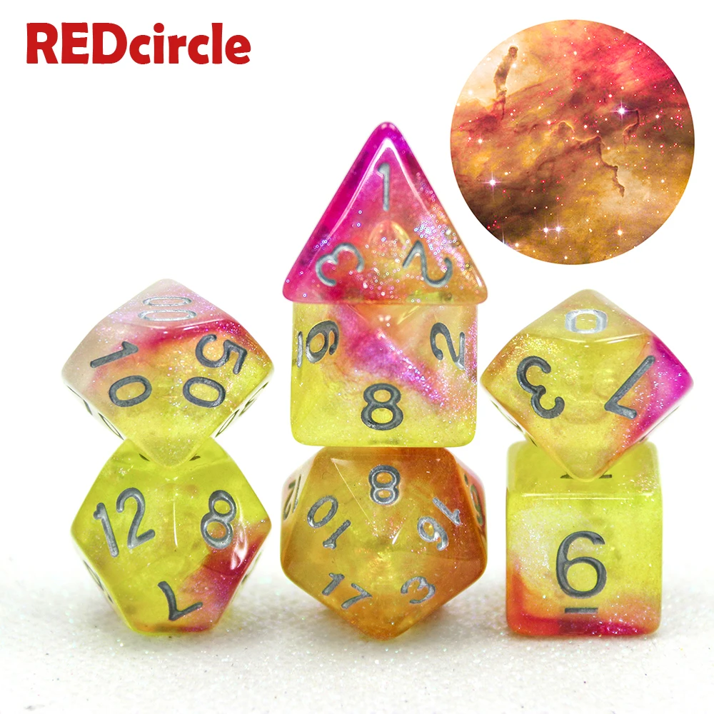 Shinny Universe Galaxy RPG DND игра цифровые кости набор D4-D20 с сумкой крутой для настольной