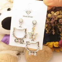 original duffy bears friend shelly rose asymmetric cartoon earrings female hollow kt cat earrings gift earrings for women