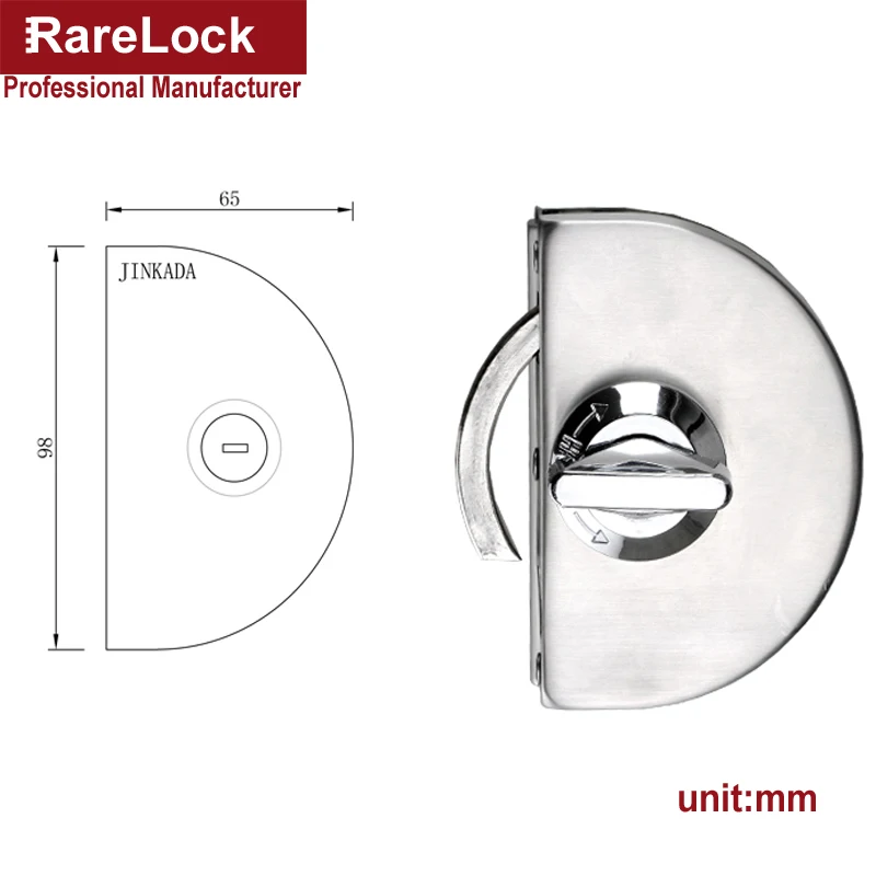 Rarelock раздвижные двери замок SUS304 для стеклянной офисной двери ванной комнаты балкона женское платье магазин домашней безопасности Оборудование DIY MMS487 ii
