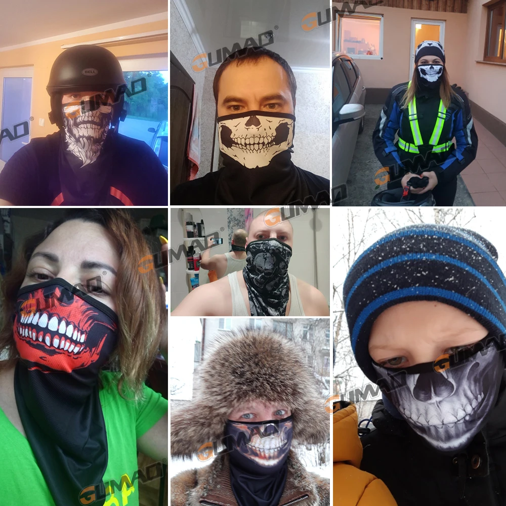 Спортивная дышащая Бандана с черепом на шее повязка лицо наполовину