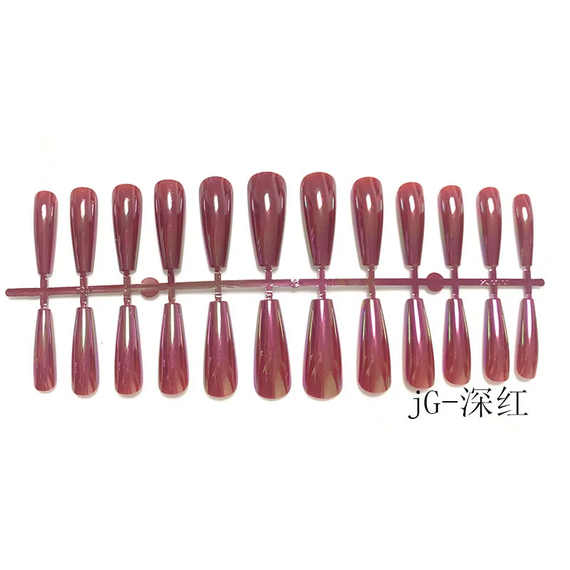 

24pcs Long Ballerina Professional Fake Nails Aurora French Acrylic Nail Tips Level Head Full Cover Manicure Beauty Tools Z012