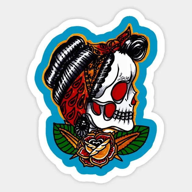 1 шт. Skulla тату наклейка для тележки чехол рюкзак стол ПВХ автомобиль DIY классная